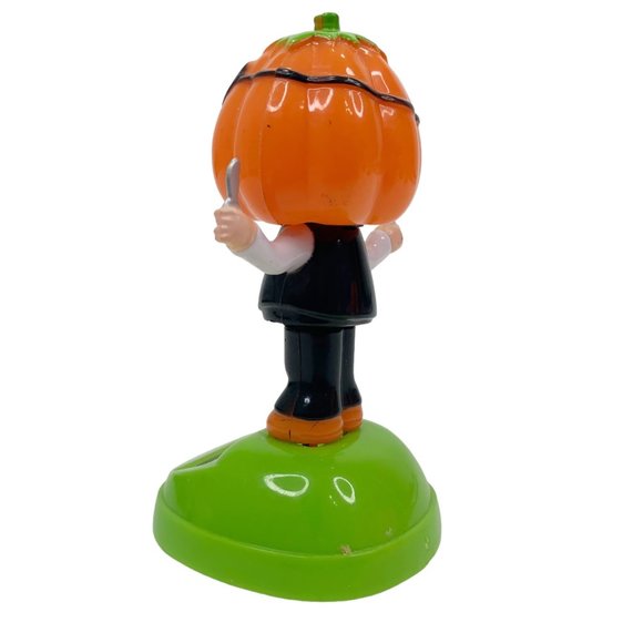 Solar Powered Killer Pumpkin Head Dancer Scary Dancing Bobble Head Halloween - Picture 5 of 9